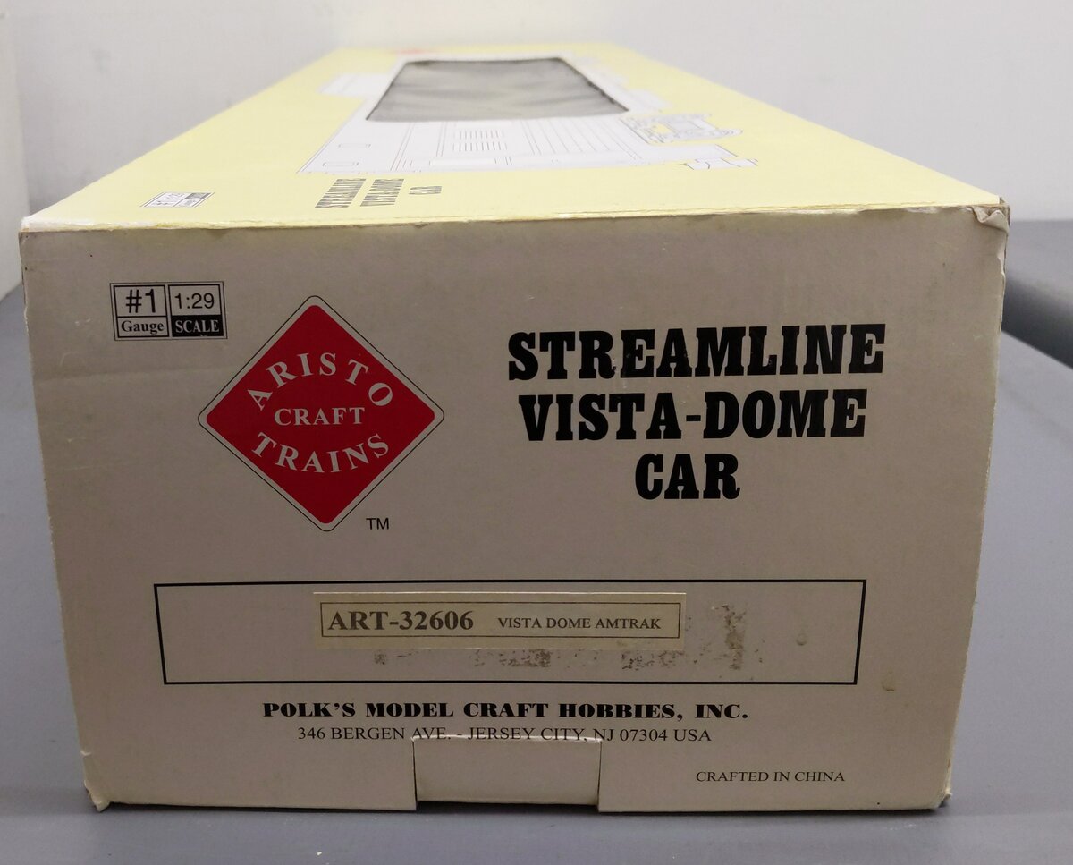 Aristo-Craft 32606 Amtrak Streamlined "Silver Vista" Dome Car (Metal Wheels) LN/Box