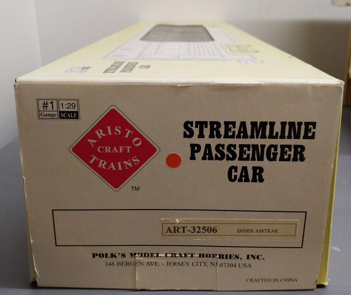 Aristo-Craft 32506 G Scale Amtrak Streamlined "New Orleans" Diner Car LN/Box
