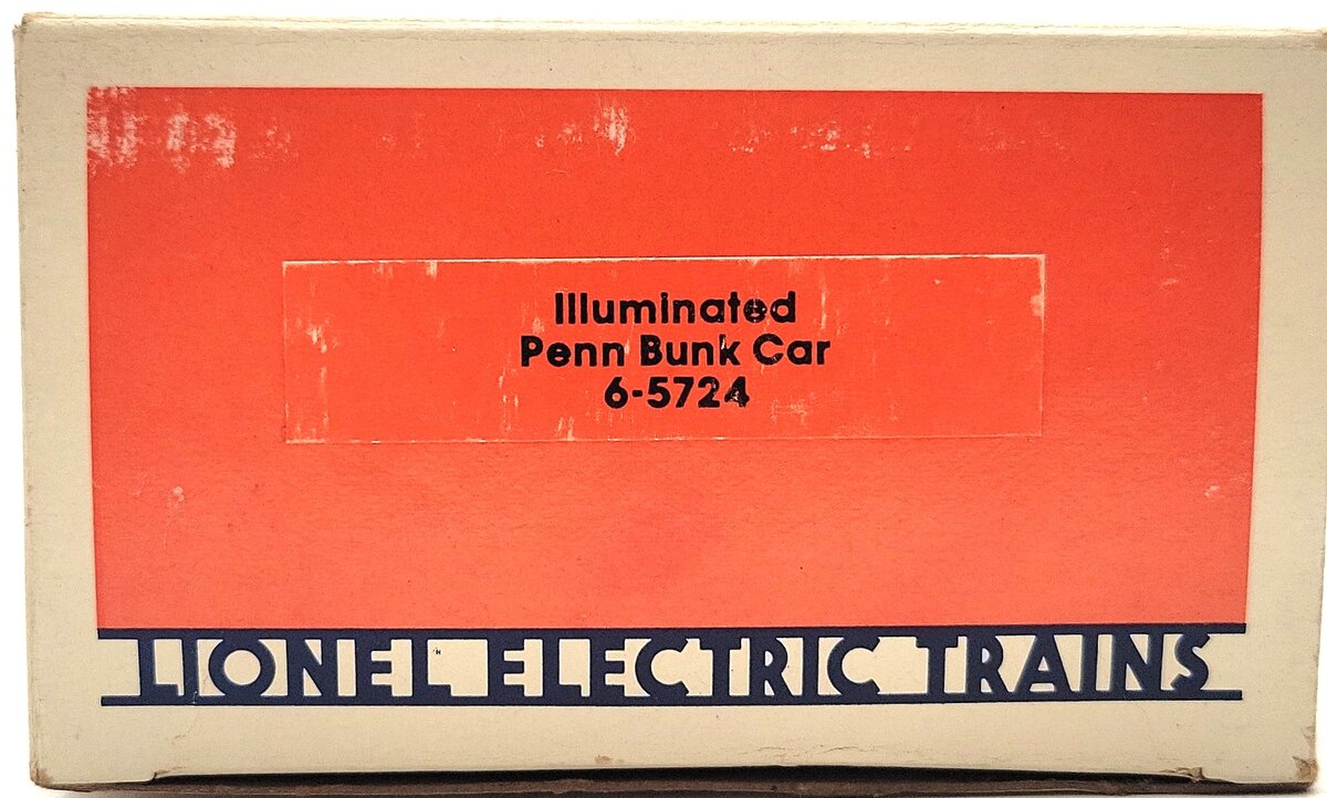 Lionel 6-5724 O Gauge Pennsylvania Illuminated Bunk Car #5724 VG/Box
