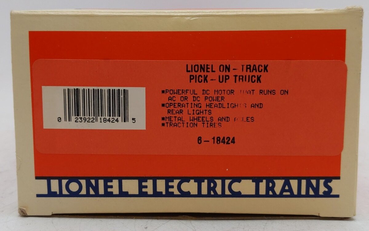 Lionel 6-18424 O Gauge On-Track Pickup Truck VG/Box