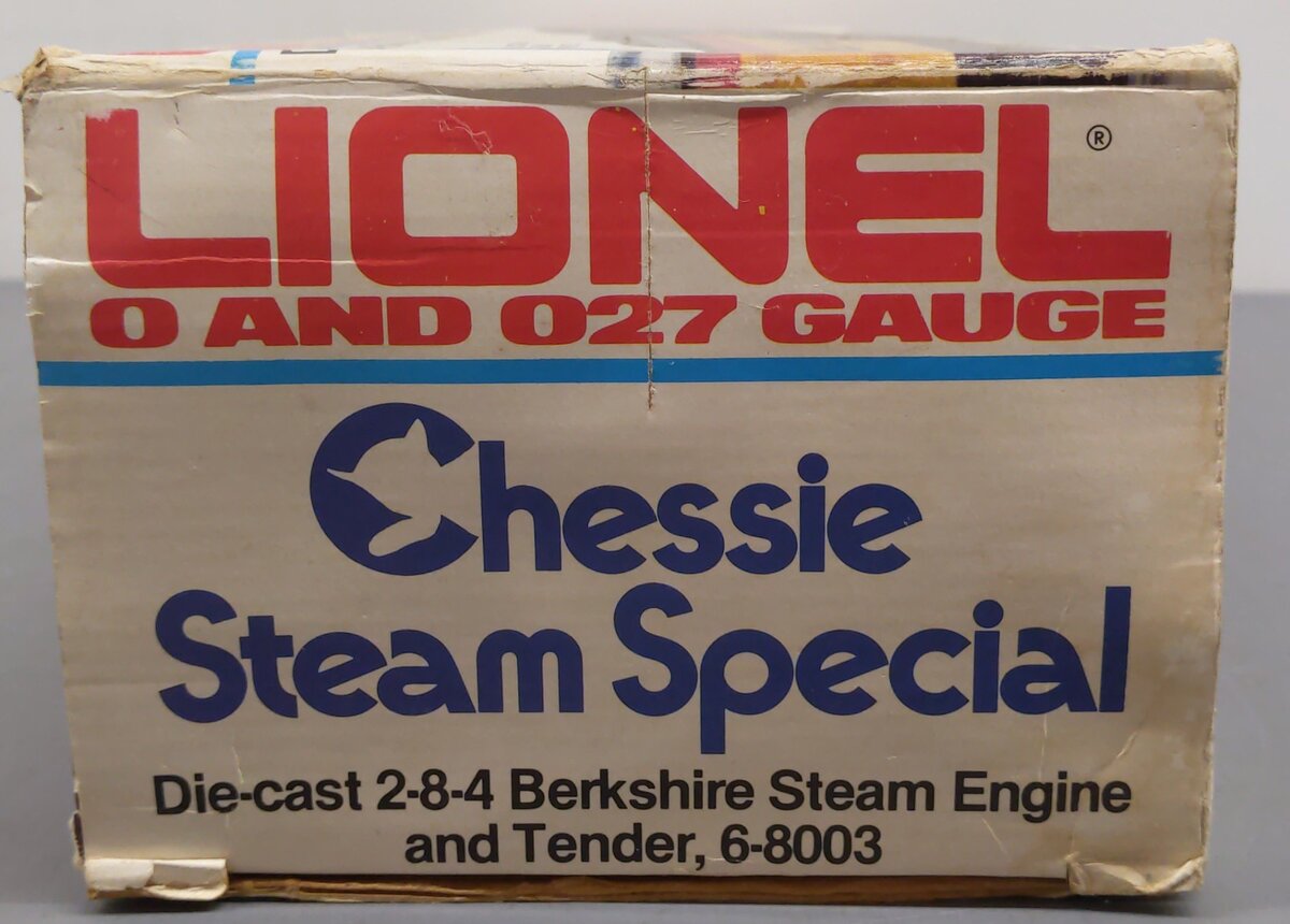 Lionel 6-8003 O Gauge Chessie 2-8-4 Berkshire Steam Locomotive & Tender #8003 EX/Box