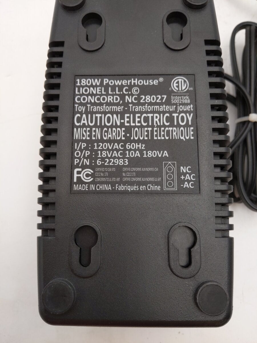 Lionel 6-22983 O 180 Watt Powerhouse Power Supply EX