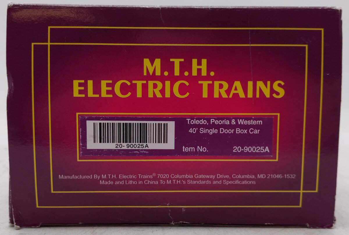 MTH 20-90025A O Gauge Toledo, Peoria & Western Boxcar #607 EX/Box