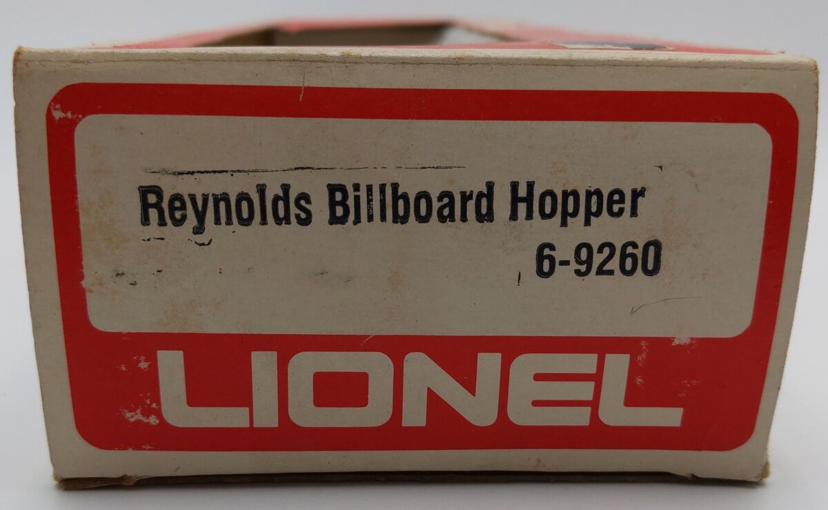 Lionel 6-9260 O Gauge Reynolds Billboard Covered Hopper #9260 EX/Box