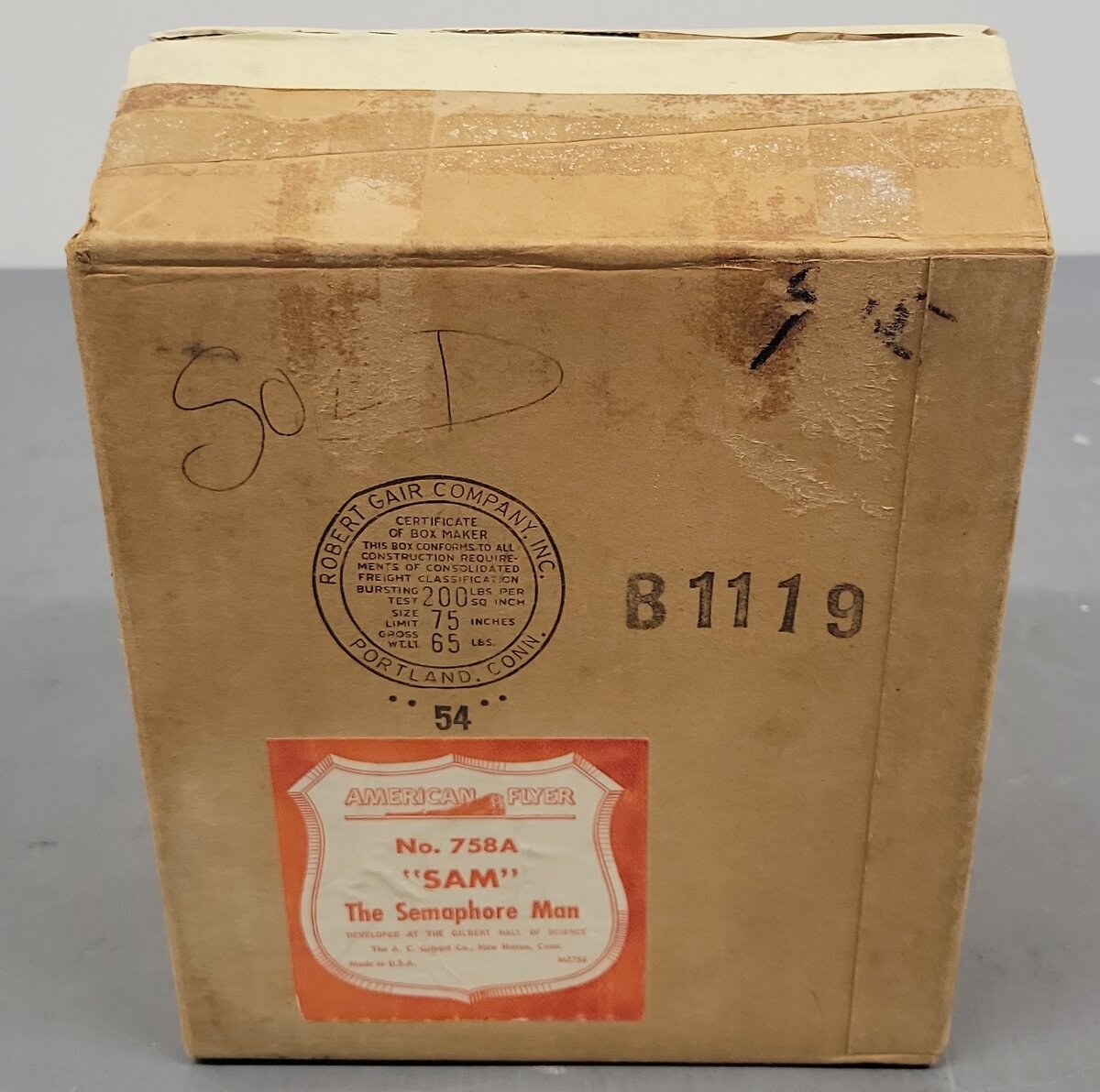 American Flyer 758A Vintage S Sam the Semaphore Man w/2 Button Control VG/Box