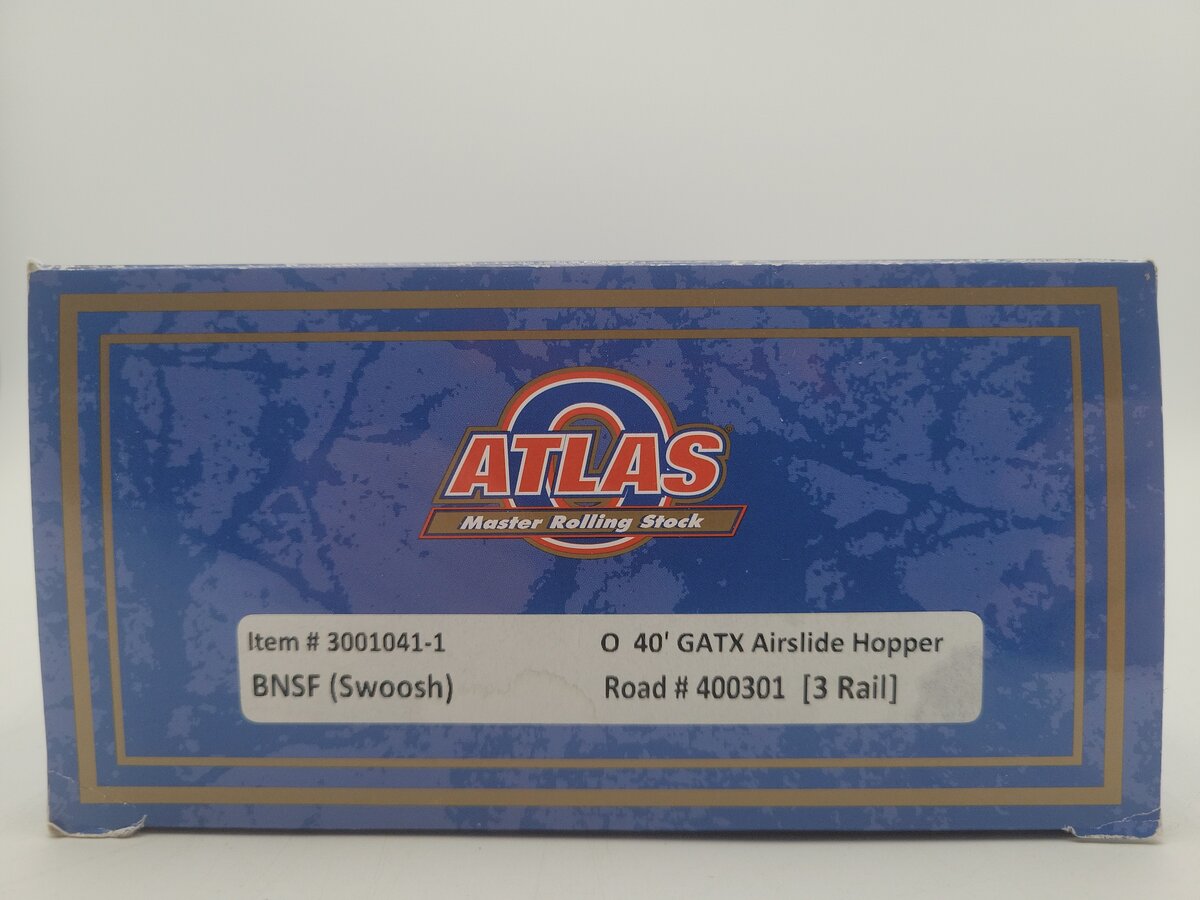 Atlas 3001041-1 O Gauge BNSF 40' Airslide Hopper Car #400301 EX/Box