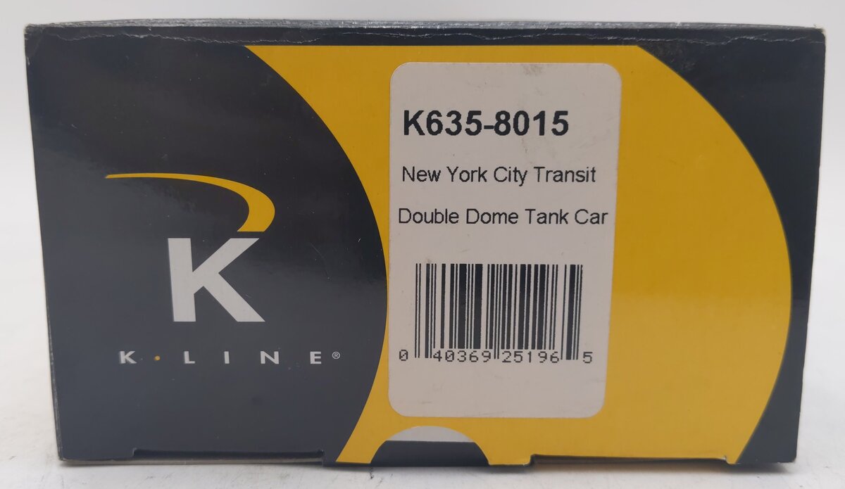 K-Line K635-8015 New York City Transit Double Dome Tank Car LN/Box