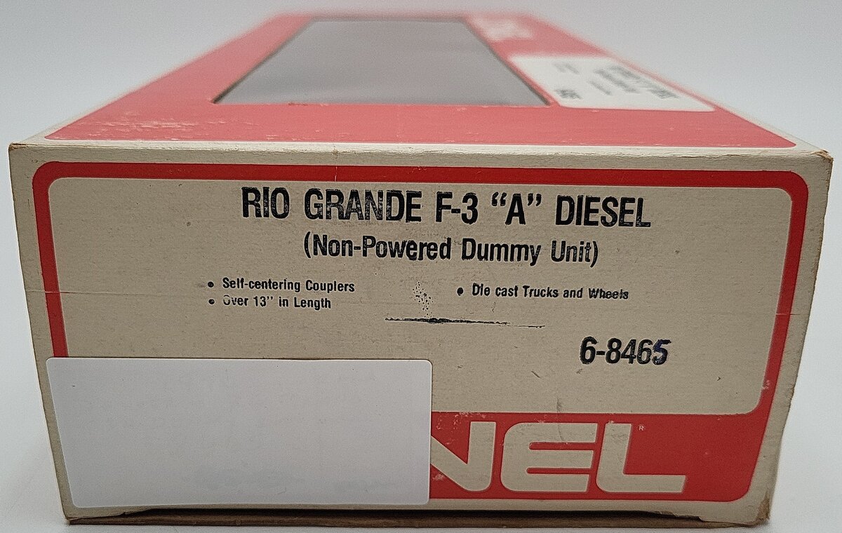 Lionel 6-8465 O Gauge Rio Grande F3A Dummy Diesel Locomotive EX/Box