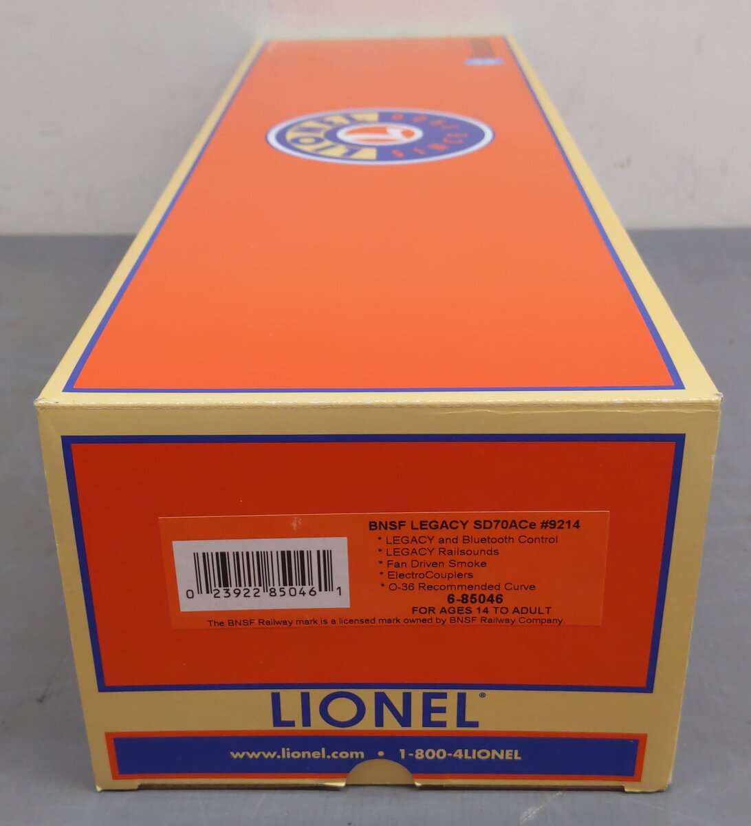 Lionel 85046 O BTO SD70ACe Diesel BNSF #9214/LCS w/Bluetooth EX/Box