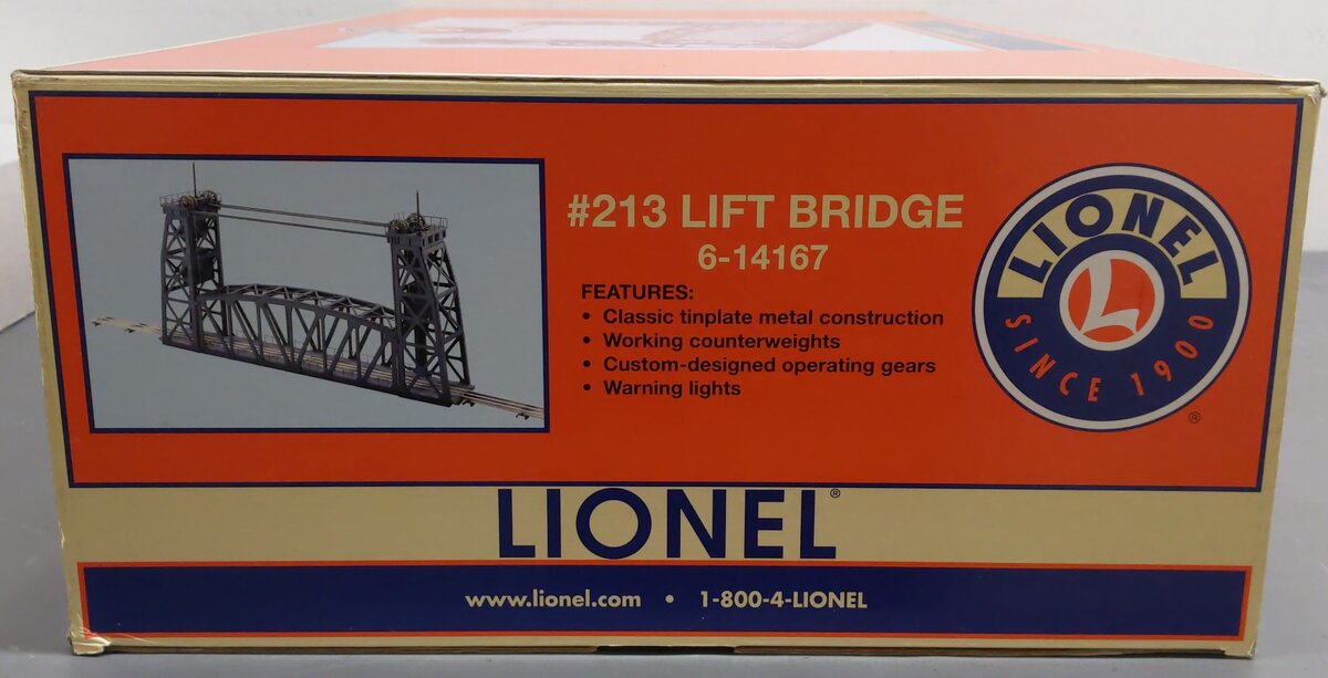 Lionel 6-14167 O Gauge Operating Lift Bridge #213 EX/Box