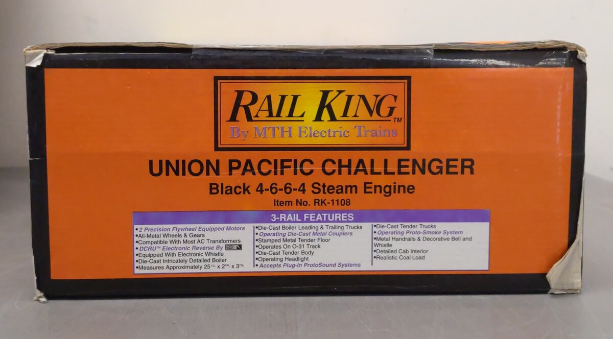 MTH 30-1108-0 O Gauge UP 4-6-6-4 Black Challenger Steam Loco & Tender #3985 LN/Box