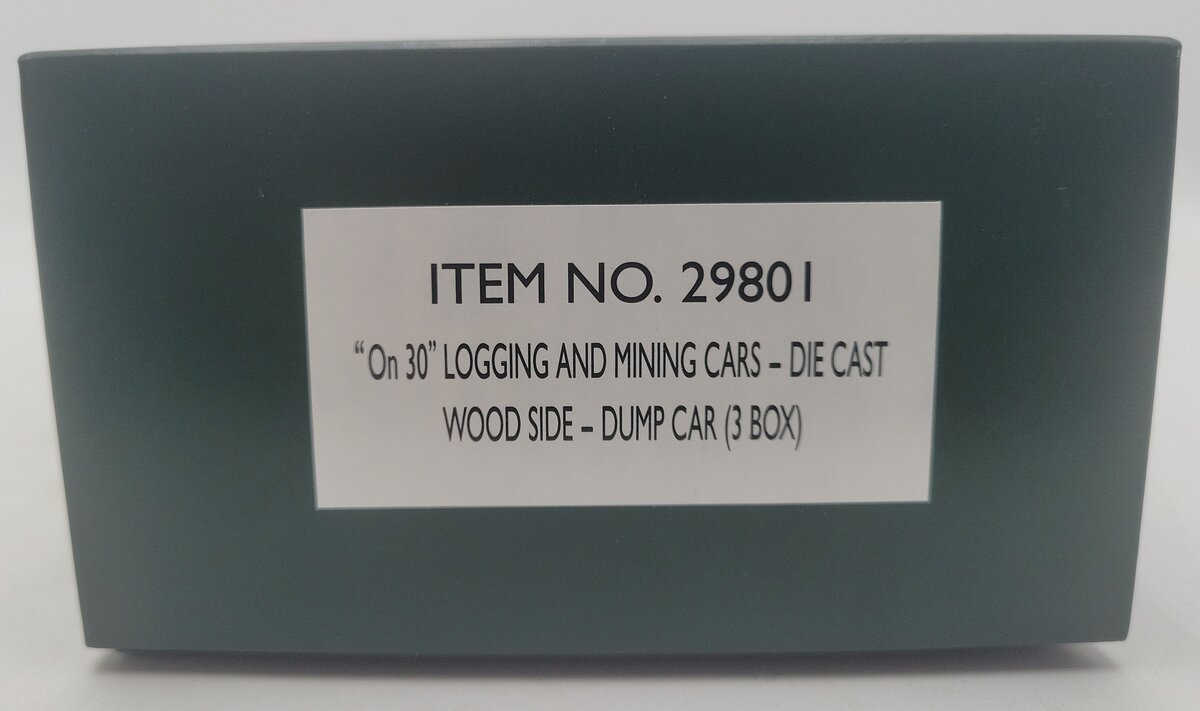 Bachmann 29801 On30 Diecast Logging and Mining Wood Side Dump Cars (Set of 3) EX/Box