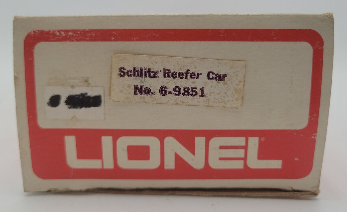 Lionel 6-9851 O Gauge Schlitz Billboard Reefer Car #9851 EX/Box