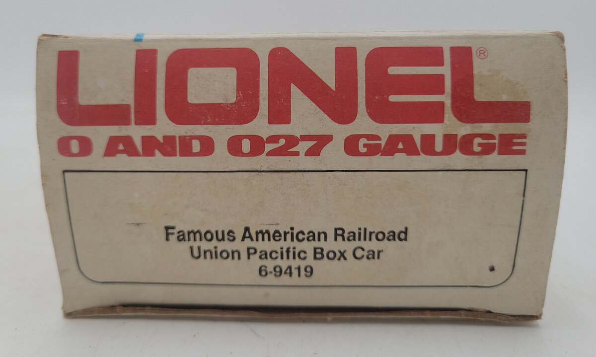 Lionel 6-9419 O Gauge Famous American Railroad Union Pacific Boxcar #9419 VG/Box