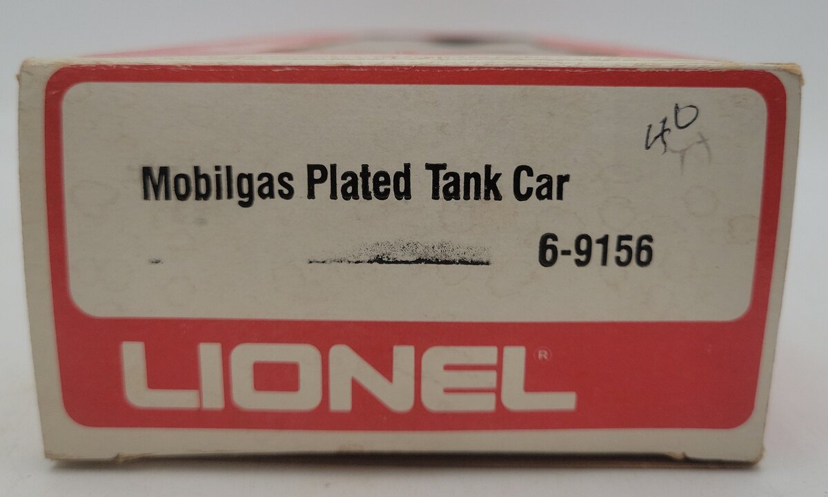 Lionel 6-9156 O Gauge Mobilgas Plated Single Dome Tank Car VG/Box