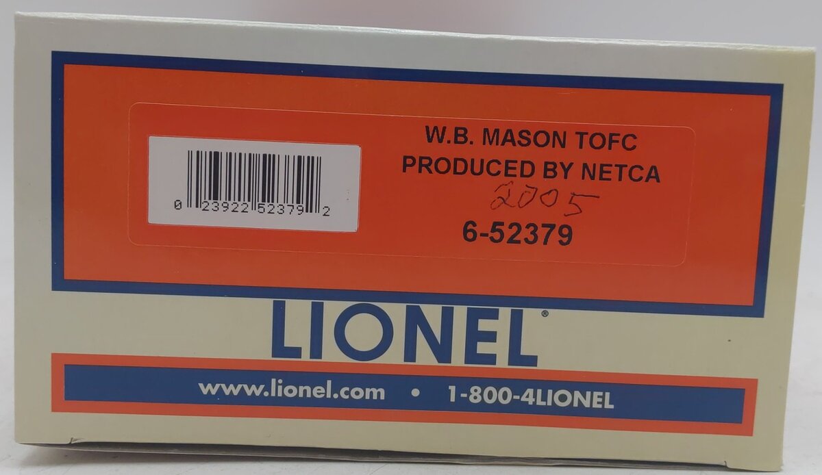 Lionel 6-52379 O Gauge W.B. Mason TOFC by NETCA LN/Box