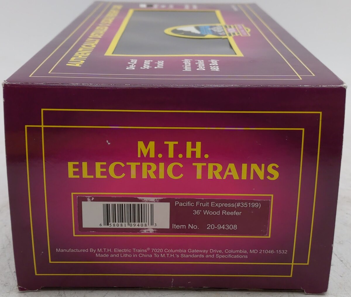 MTH 20-94308 O Gauge Union Pacific Fruit Express Woodsided Refrigerator #35199 EX/Box