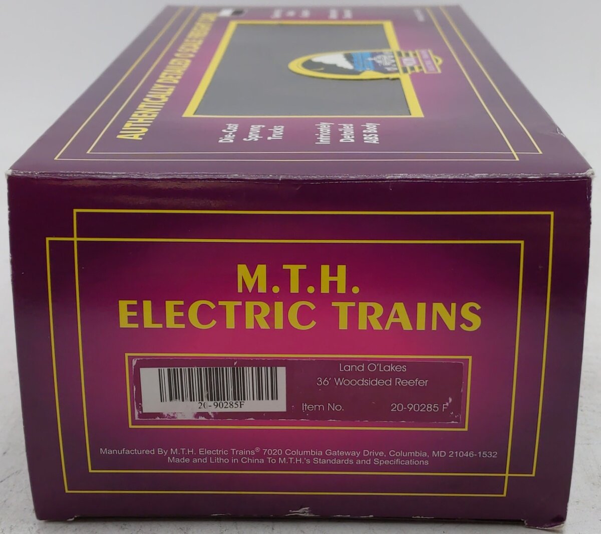 MTH 20-90285F O Gauge Land O'Lakes 36' Woodsided Reefer #10182 EX/Box