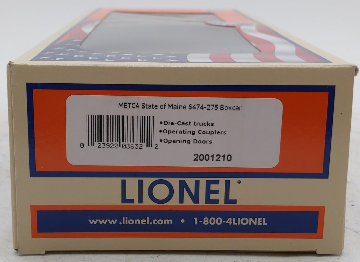 Lionel 2001210 O Gauge Metca State of Maine Boxcar #6464275 LN/Box