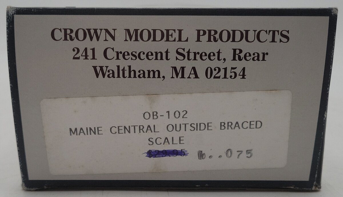 Crown OB-102 O Gauge Maine Central Outside Braced Boxcar #35075 EX/Box
