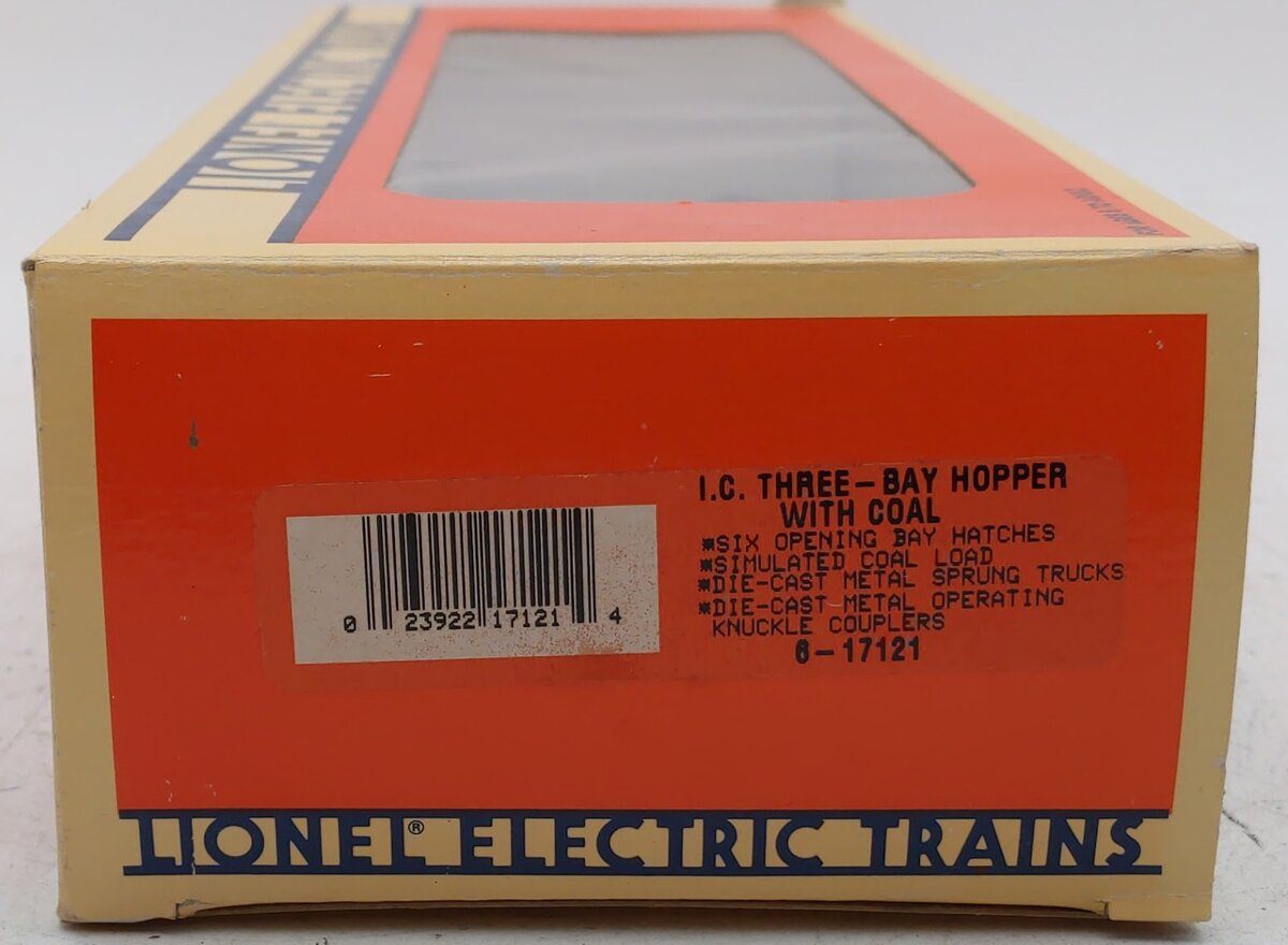 Lionel 6-17121 O Gauge Illinois Central 3-Bay Hopper w/Coal #2867 LN/Box