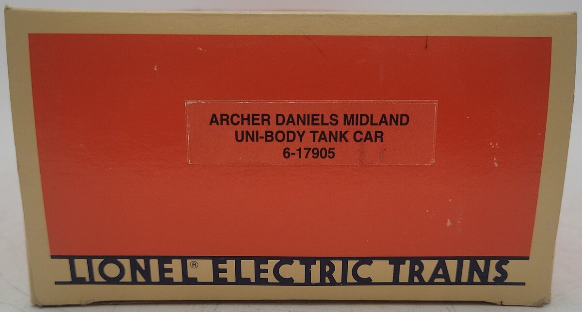 Lionel 6-17905 O Gauge Archer Daniels Midland Unibody Tank Car VG/Box