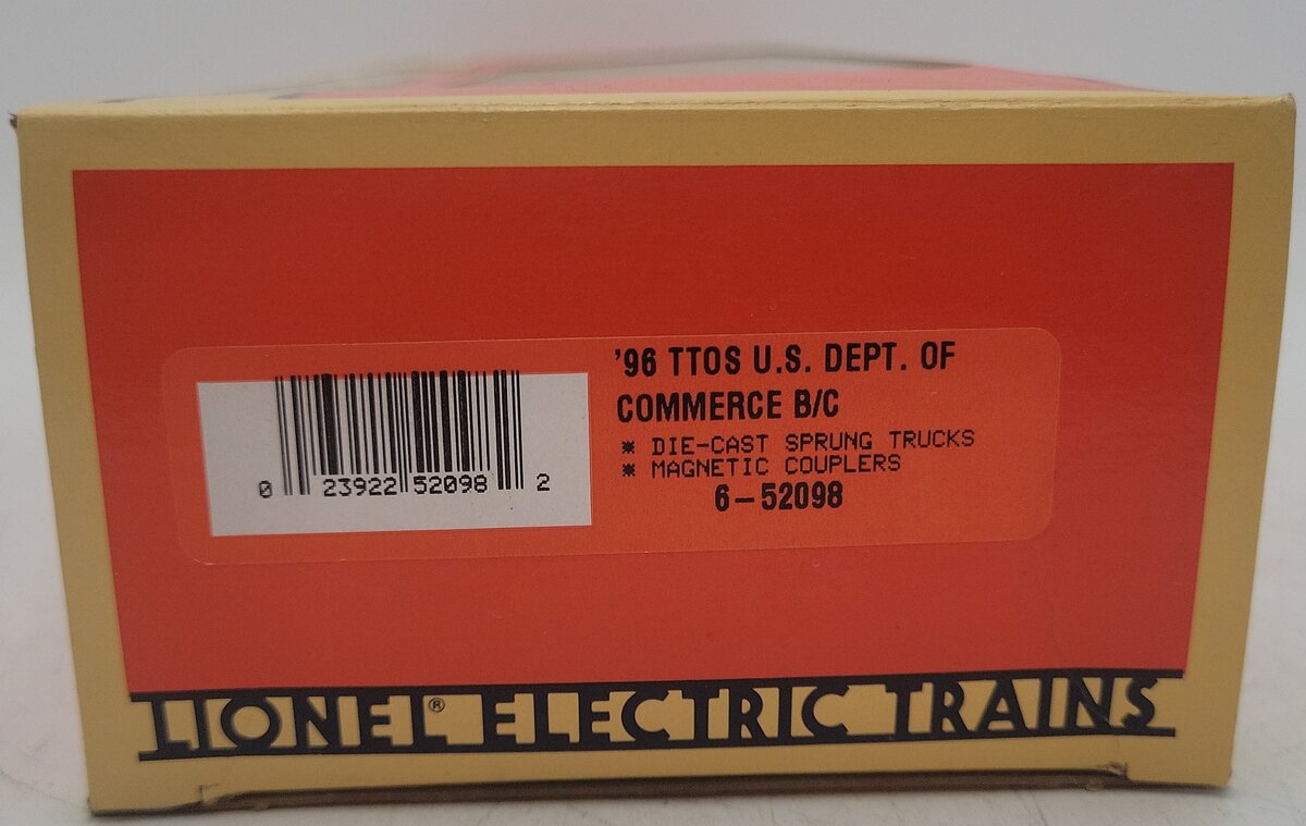Lionel 6-52098 O Gauge TTOS-1996 U.S. Department Of Commerce Boxcar EX/Box