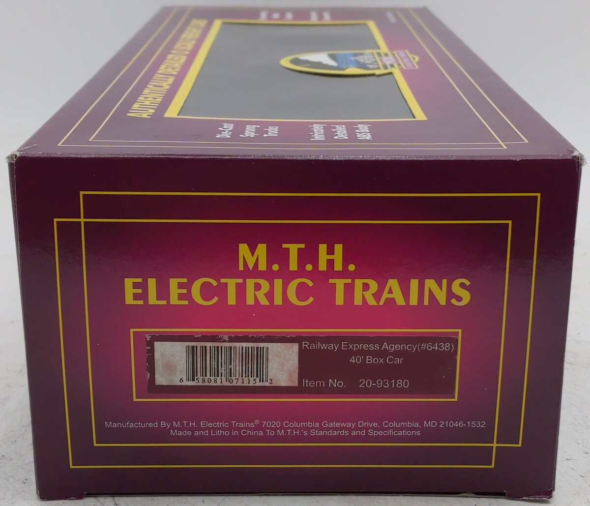 MTH 20-93180 O Gauge Railway Express Agency 40' Boxcar #6438 EX/Box