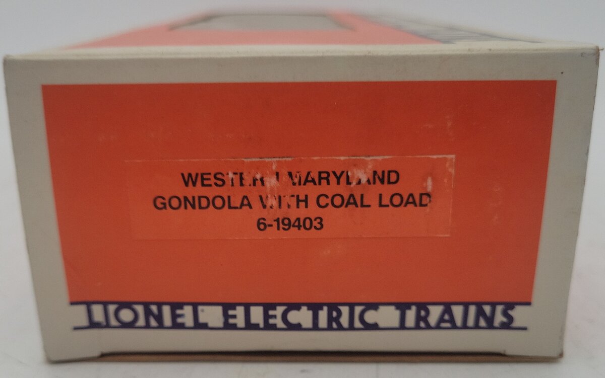 Lionel 6-19403 O Gauge Western Maryland Gondola with Coal Load #19403 VG/Box