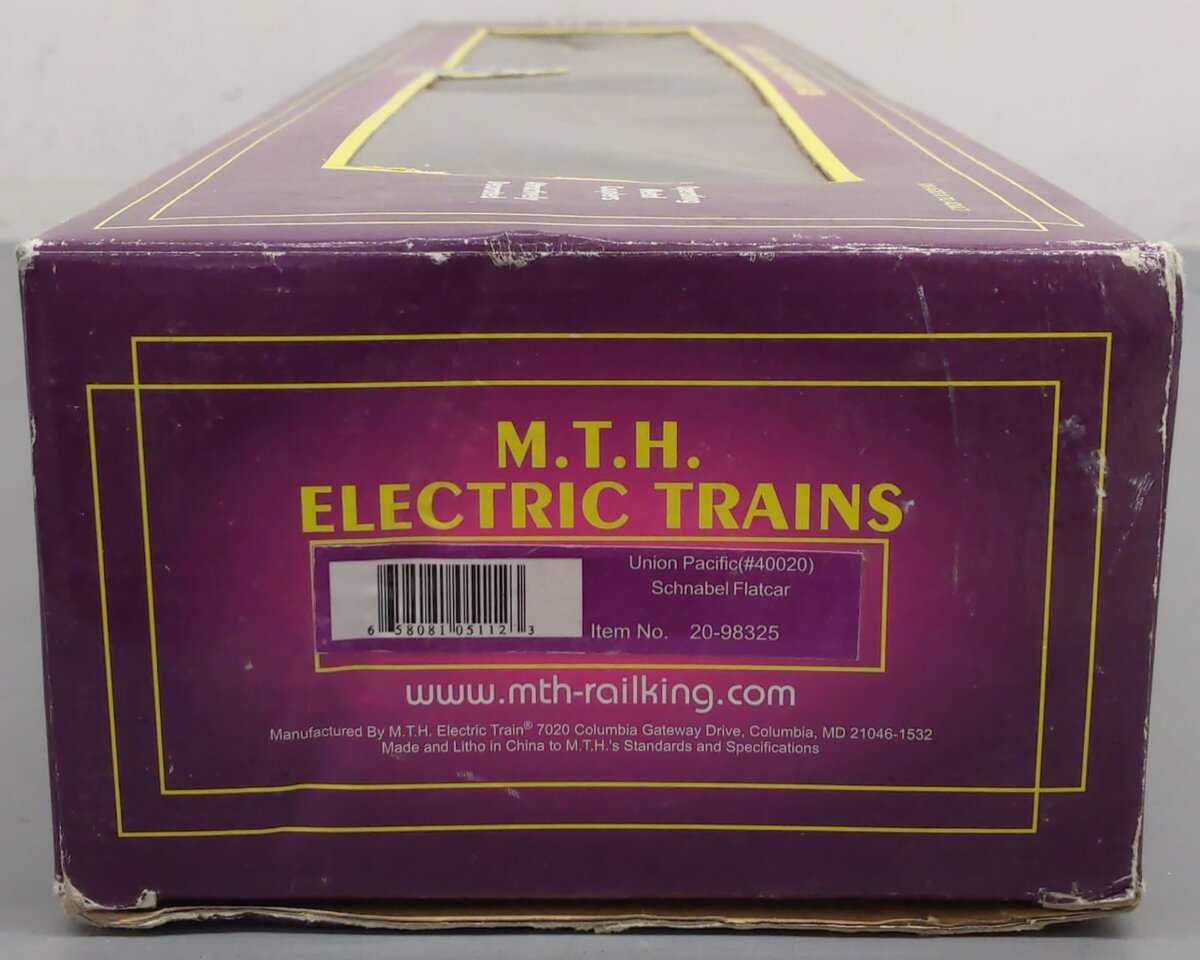 MTH 20-98325 O Union Pacific Schnabel Flatcar #40020 EX/Box