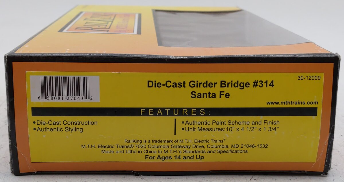 MTH 30-12009 Santa Fe #314 Girder Bridge EX/Box