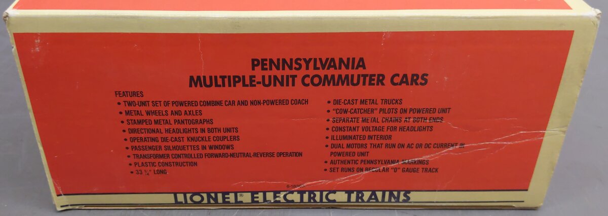 Lionel 6-18306 O Gauge Pennsylvania Multiple-Unit Commuter Cars #483/4574 EX/Box
