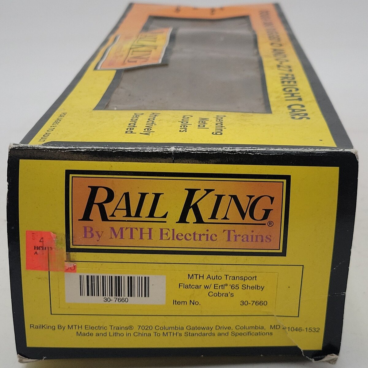MTH 30-7660 O Gauge MTH Auto Transport Flatcar with Ertl '65 Shelby Cobra's EX/Box