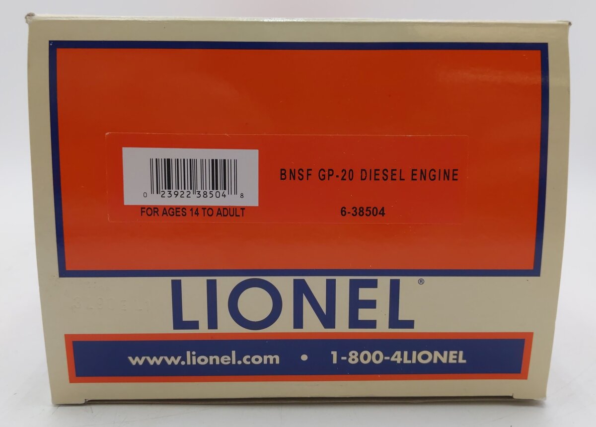Lionel 6-38504 O Gauge BNSF GP-20 Diesel Engine #2010 EX/Box