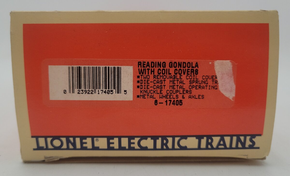 Lionel 6-17405 O Gauge Reading Gondola with Coil Covers #24876 EX/Box
