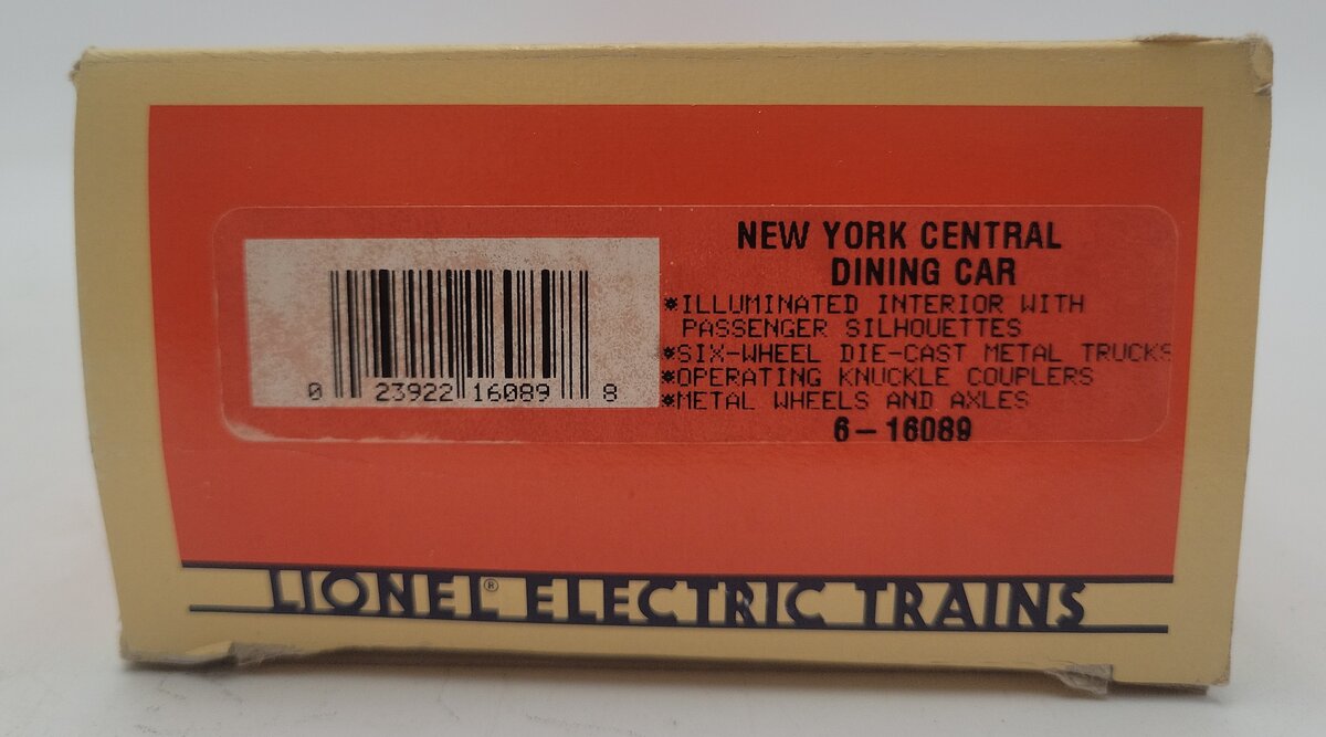 Lionel 6-16089 O Gauge New York Central "Rippling Stream" Dining Car #6089 EX/Box