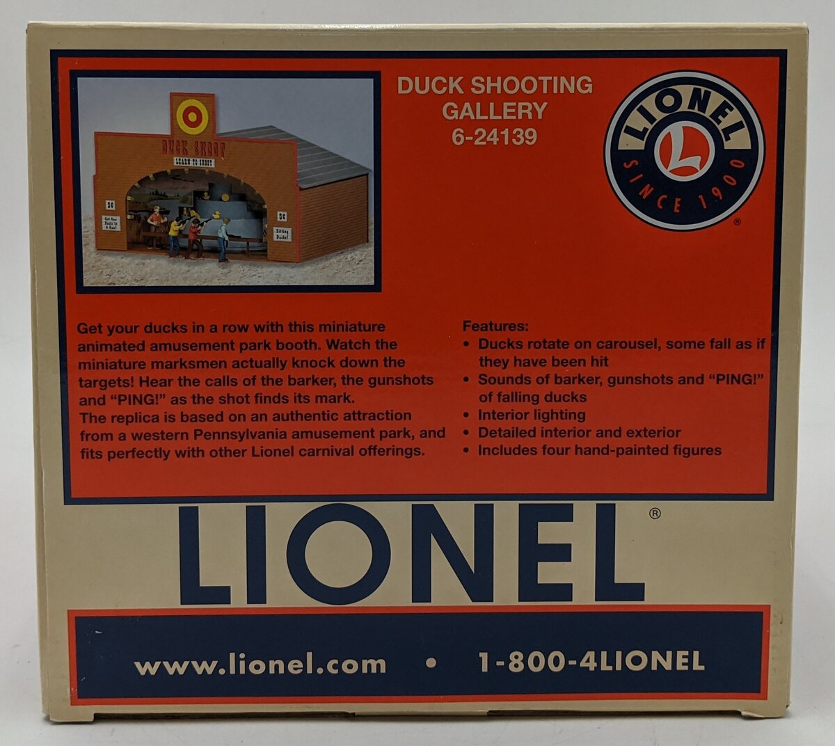 Lionel 6-24139 O Gauge Animated Duck Shooting Gallery VG/Box