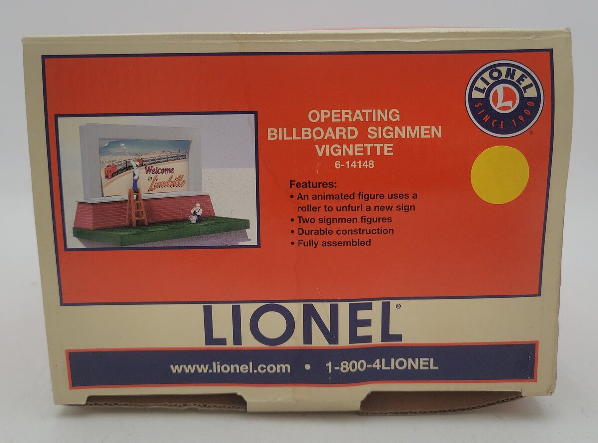 Lionel 6-14148 O Operating Billboard Sign Men Vignette EX/Box
