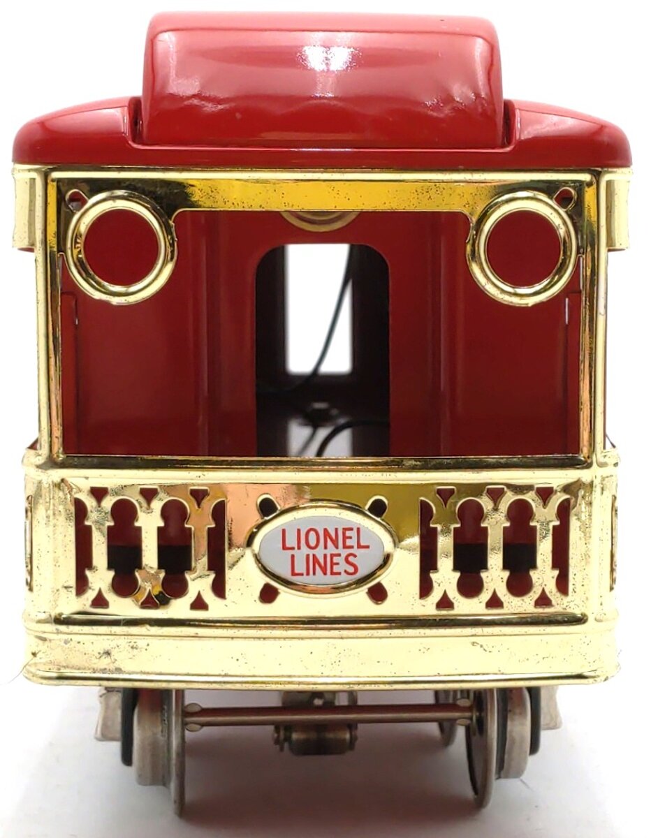 Lionel 6-13402 Standard Gauge Red Tinplate Observation Car #325 EX