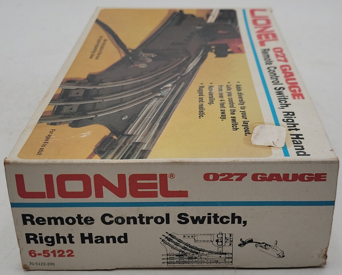 Lionel 6-5122 027 Right Hand Remote Control Switch Turnout VG/Box