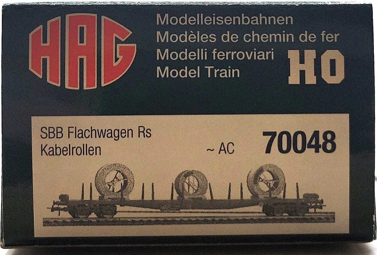 HAG 70 048 HO Scale SBB Flatcar w/ Cable Spool Load EX/Box