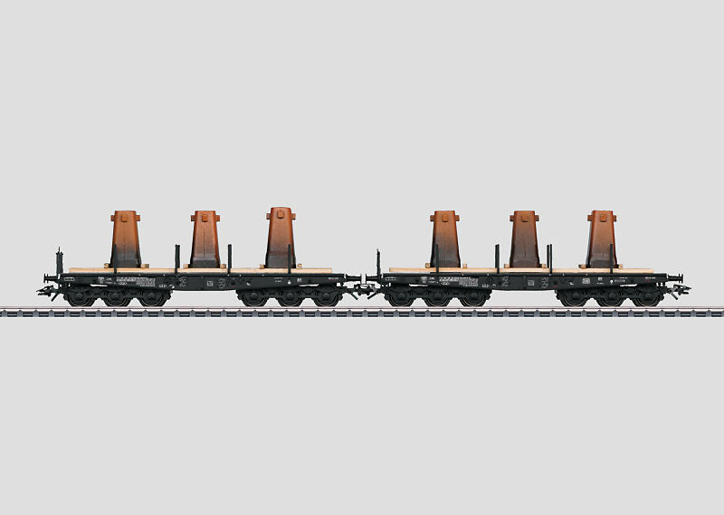 Marklin 48685 HO Type Sa 705 Heavy-Duty Flatcar with Ingot Mold Load 2-Pack LN/Box