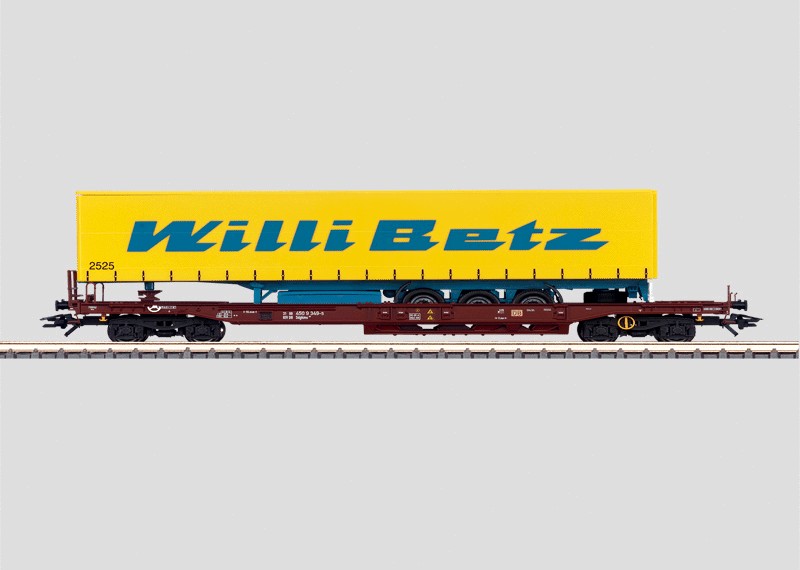 Marklin 47440 HO Scale Deep Well Flat Car with Semitrailer LN/Box