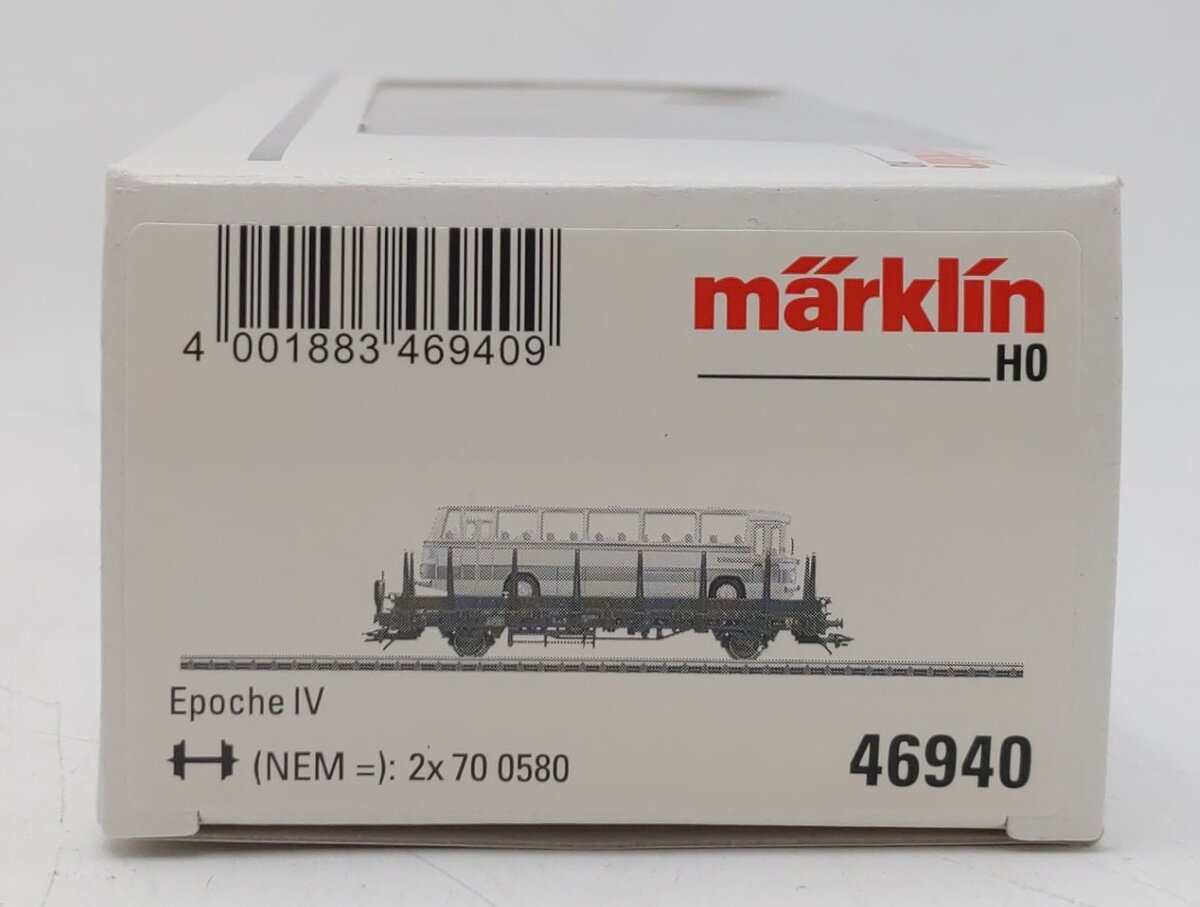 Marklin 46940 HO Scale Stake Car w/ Bus EX/Box
