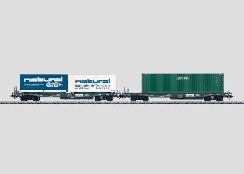 Marklin 47449 HO Scale Deep Well Flatcar w/Containers LN/Box
