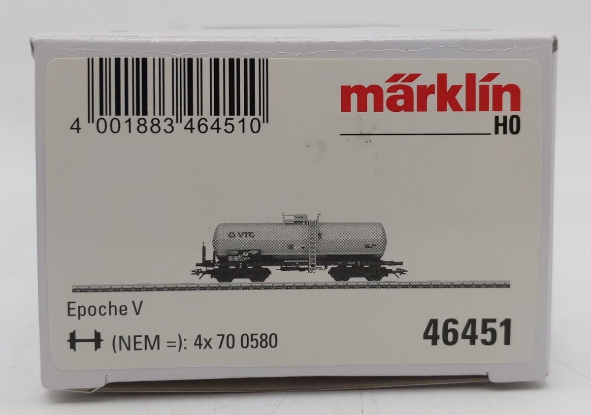 Marklin 46451 HO Scale DB Chlorine Gas Tank Car EX/Box