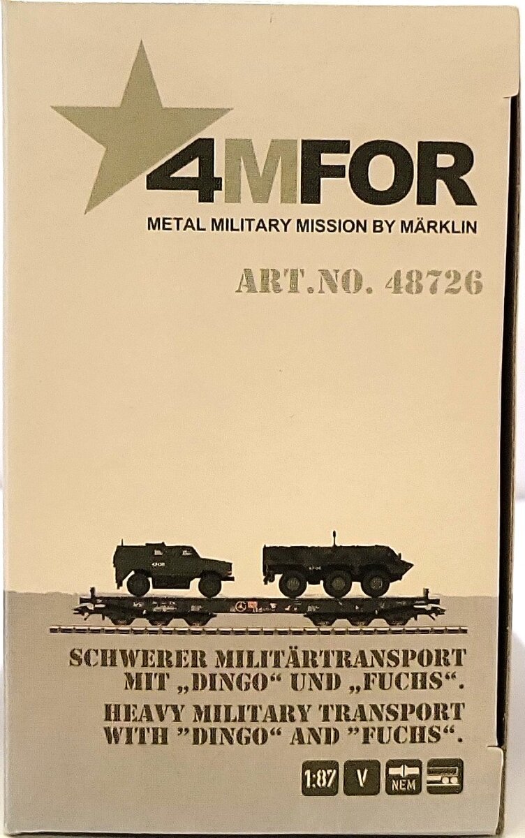 Marklin 48726 Flat w/2 KFOR Vehicles LN/Box