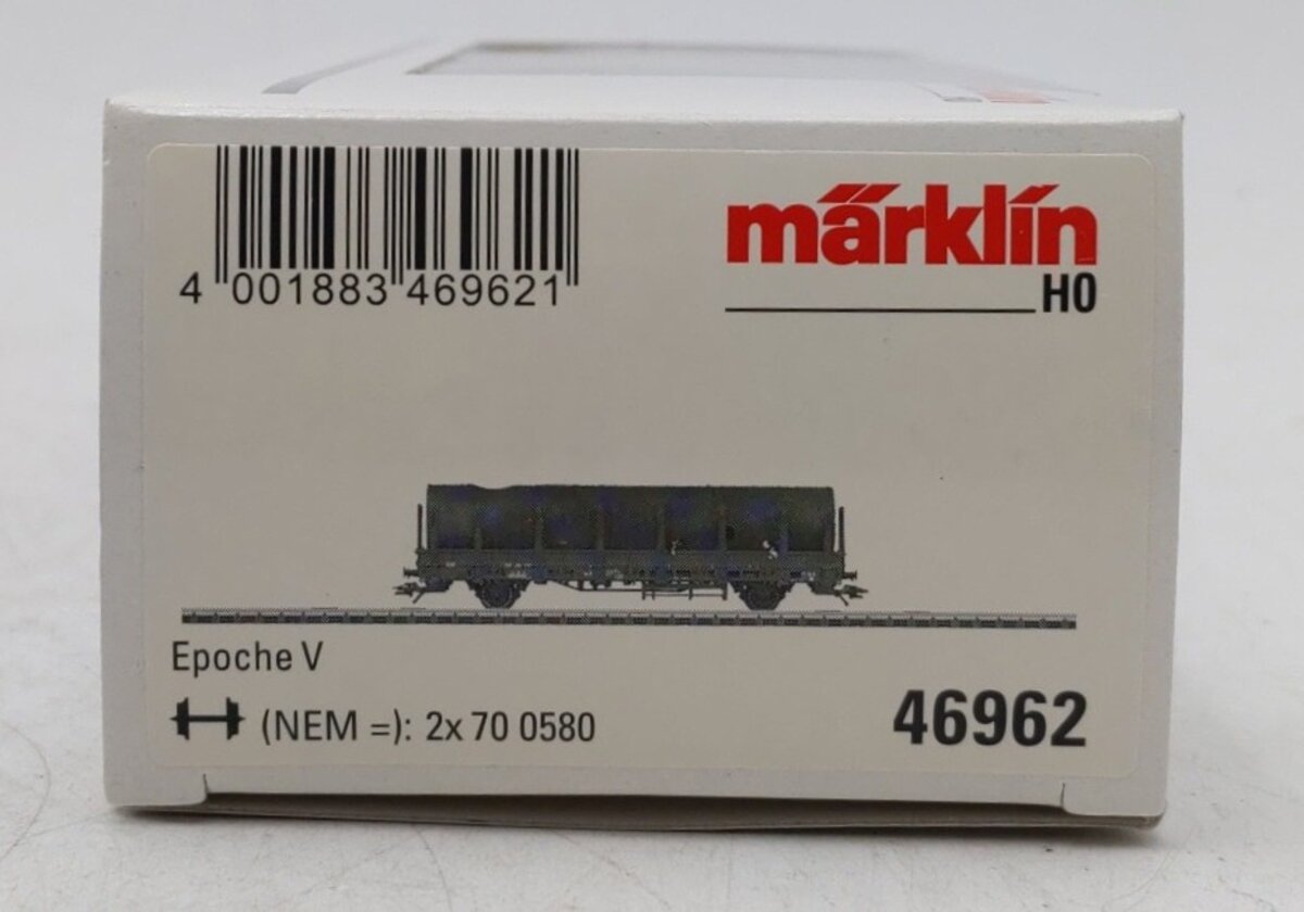 Marklin 46962 HO Scale Low Sided Gondola w/Pipe Load EX/Box