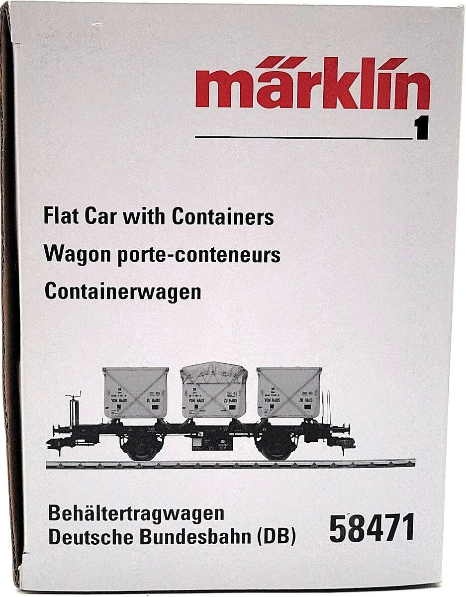 Marklin 58471 1 Gauge DB Flat Car w/ Containers
