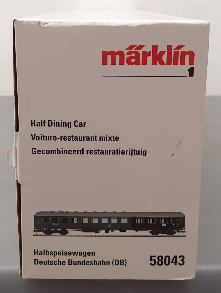 Marklin 58043 1 Gauge German Federal (DB) AR4üm-54 Half-dining Car #11869 LN/Box